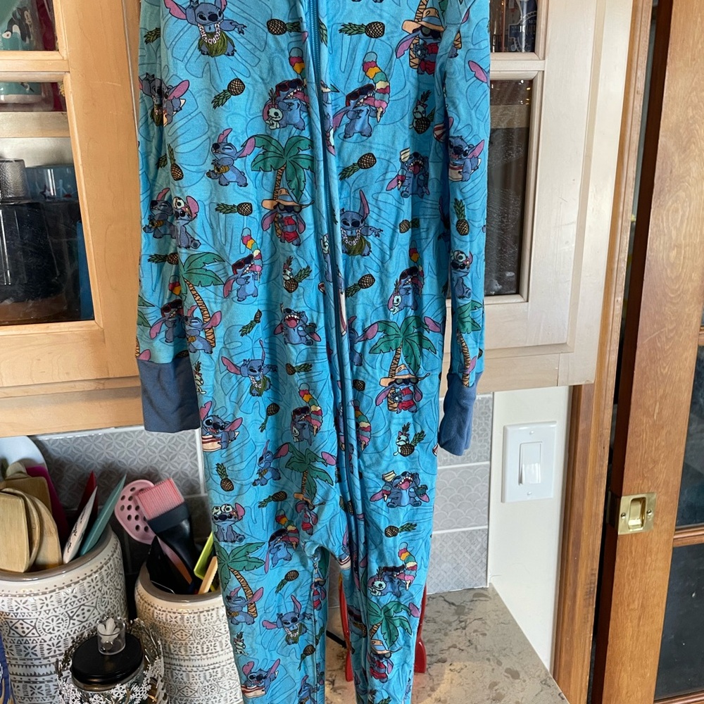 Posh Peanut Blue Stitch Hawaiian Pineapple Print Kids Pajamas